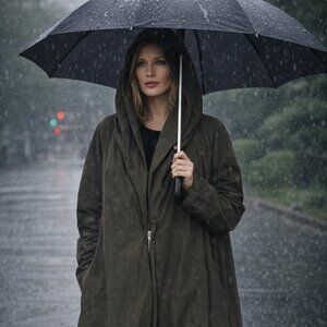 Unique Brown Rain Jacket from Italy (E16)